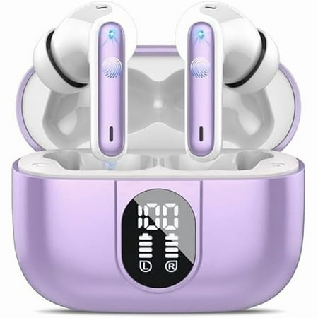 CZ2025 Bluetooth 5.3 Headphones Wireless Earbuds HiFi Stereo, 40H Playtime in-Ear Earbud, Bluetooth Earbuds with LED Power Display, IP7 Waterproof Wireless Earphones Sport Headset for Android iOS