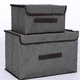 thumbnail image 2 of Contenedores de almacenamiento de tela con tapas, cajas de almacenamiento plegables apilables grises Adepaton 2035330-2, 2 of 5