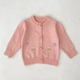 thumbnail image 2 of Mercatoo Newborn Baby Girls Cardigan Sweater Knit Embroidered Crewneck Shirt Infant Cute Buttons Breathable Long Sleeve Tops, 2 of 8