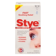 Stye Sterile Lubricant Eye Drops, Fast Soothing Relief, Stye Eye Relief, Daily Use, 0.5 oz