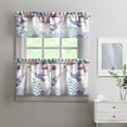 thumbnail image 2 of Purple Flower Bird Kitchen Curtains and Valances Set - 3 Piece Kitchen Curtains Sets with Valance for Windows Rod Pocket Machine Washable Kitchen Decor Decorations (54"x18"+2x27.5"x24"), 2 of 6