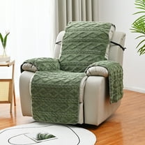 ERDOUY Couch Cover Solid Color Sofa cushion Green Jacquard Reclining Chair Cover for Living Room Sofa Easy Fit Washable Furniture Sofa Protector(1 seat:21.65*76.77inch)