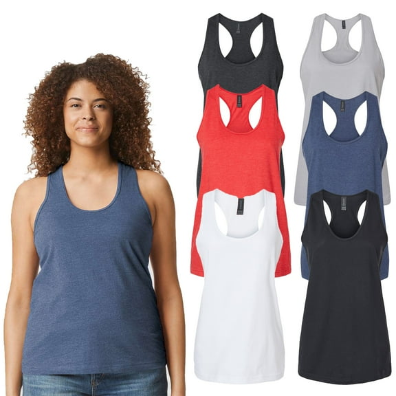 Gildan Women's Assorted Tank Top, Semi-Fitted Feminine Racerback Tank, Size S, 6-Pack