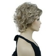 thumbnail image 6 of Women's Short Curly Wavy Wig Synthetic Hair Full Wig for Daily Use, 6 inches, Dark Blonde with Highlights, 6 of 11