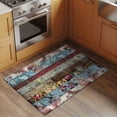 thumbnail image 2 of 2x3 Ft Entryway Area Rug, Vintage Spring Floral Kitchen Rug Runner Washable Floor Mat, Farmhouse Ethnic Flowers Non Slip Indoor Door Mat Throw Carpet for Bathroom Living Room Bedroom, 2 of 8