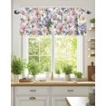 thumbnail image 2 of Curtain Valance for Windows,Oil Painting Style Flowers Dragonfly Kitchen Valances Rod Pocket Short Curtains,Purple Pink Floral Window Treatment Panel for Bedroom Bathroom 60x18in, 2 of 9