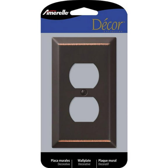 1 Pc, Amerelle Century Aged Bronze 1 Gang Stamped Steel Duplex Wall Plate 1 Pk