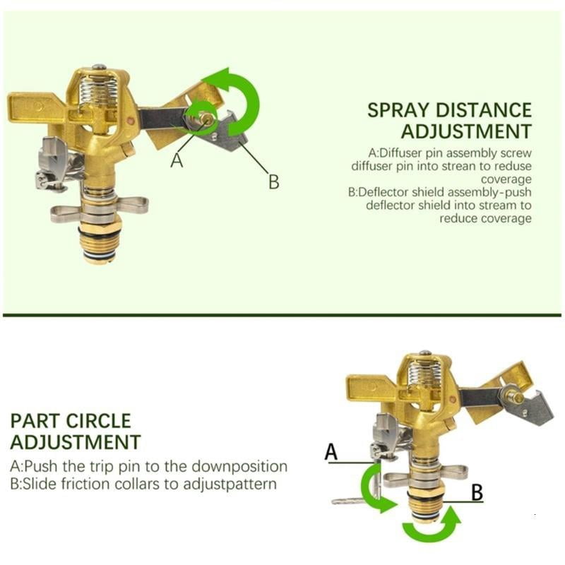 ANXPTIME Heavy Duty Zinc Alloy Oscillating Sprinkler Nozzle Perfect For Large Lawns