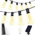 thumbnail image 1 of Guirnaldas de Luces LED Solares para Exterior, 15 Metros 15+1 Focos LED ST38 Serie de Luz, Resistente al agua, 8 Modos de lluminaci&oacute;n, Cadena de Luces Decorativas para Jardin Patio Boda Cua, 1 of 7