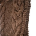 thumbnail image 2 of One Piece Hand Knit Baby Alpaca Blend Scarf and Hat for Women and Men - Brown, 2 of 5