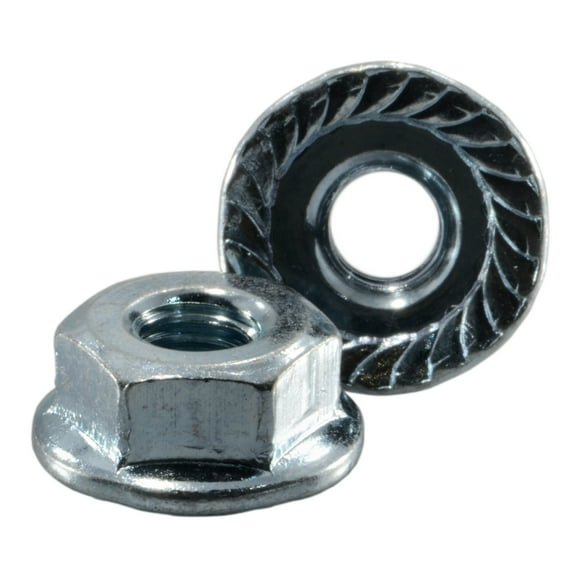 #10-32 Zinc Plated Steel Fine Thread Serrated Lock Nuts (20 pcs.)