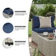 thumbnail image 2 of Amopatio 5 Pieces Patio Conversation Set, Outdoor Sectional PE Rattan Wicker Furniture Seat,NAVY, 2 of 7