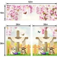 thumbnail image 2 of Easter Kitchen Curtains Short and Valance Set Spring Pink Flowers Bless Dining Room Fabric Curtain Drapes Holiday Cafe Curtains Valance for Home Decor, 2 of 5
