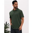 thumbnail image 4 of DARING DIVA Men's Jacquard Short Sleeve Button Down Collared Polo Shirts S Green, 4 of 7