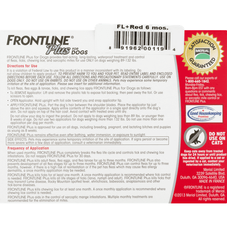 FRONTLINE Plus Flea and Tick Treatment for Extra-Large Dogs, 6 Monthly Doses