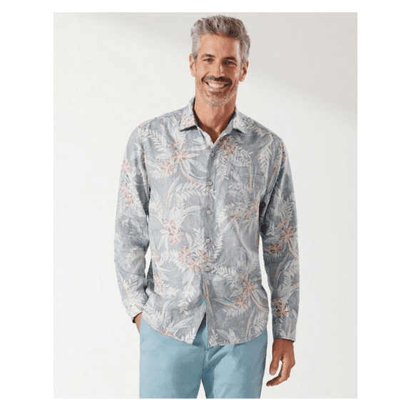 Men's Mirage Floral Linen Long sleeved Shirt-IN-L