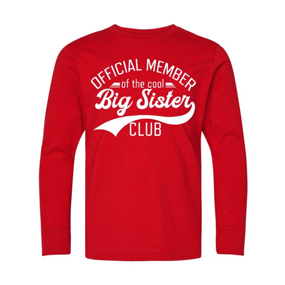 Inktastic Official Member of the Cool Big Sister Club Long Sleeve Youth T-Shirt