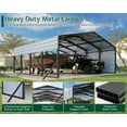 thumbnail image 5 of Jocisland 20x20 ft Heavy Duty Metal Carport, All-Weather Car Carport with Waterproof Removable Sidewall, Canopy for Full-Sized Pickups and Bass Boats, 5 of 9