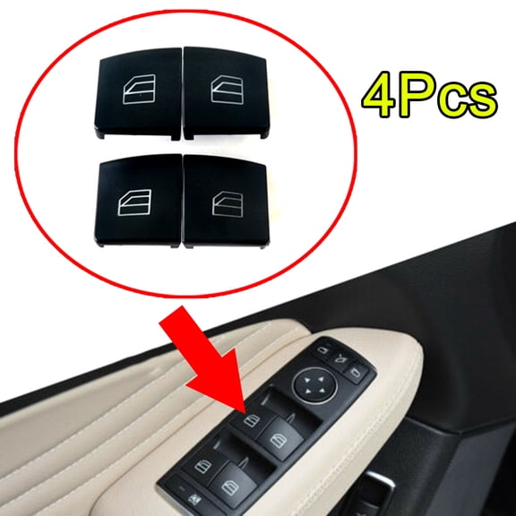 OEMASSIVE Car Parts 4x Power Window Switch Button Cap Cover For Mercedes-Benz W204 C-Class