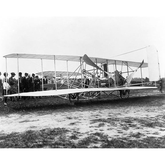 Wright Brothers Flyer Airplane 1908 - 12x18 Inch Laminated Aviation Poster - Stunning Detail and Bold Colors