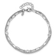 thumbnail image 3 of Auriga 925 Sterling Silver Rhodium-plated CZ 2 Strand 6.75inch w/1inch ext. Bracelet for Women, 3 of 6