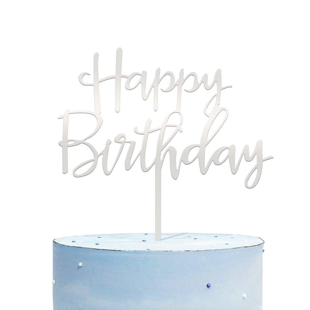 Cc Town Decoración Para Tarta De Feliz Cumpleaños, Acrílico Plateado Espejado, Versátil Decoración Para Tartas Para Fiestas De Cumpleaños, Ideas De Decoración, Recuerdo Perfecto Para Tu Familia Y Amig