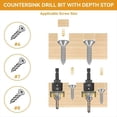 thumbnail image 5 of 82 Degree Woodworking Countersink Drill Bits Carbide Tipped with Adjustable Depth Stop No Thrust Ball Bearing New, 5 of 6