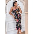 thumbnail image 2 of Vestido PRETTYGARDEN Midi Floral Sin Mangas con Fruncido y Volantes Talla M, 2 of 8