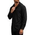 thumbnail image 6 of Yusimy Men's Solid Quick Dry Hooded Top with Pocket Long Sleeve Breathable UV Sun Protection Sports Shirt Casual Outdoor for Hiking, 6 of 7