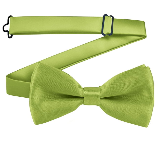 Xfvqtps Boys Bow Tie Solid Color Bowties Adjustable Neckties for Uniform School Party Green