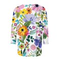 thumbnail image 4 of Raeneomay 3/4 Length Sleeve Womens Tops Women's Crew Neck Print T-Shirt Tops, 4 of 5