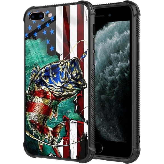 Case for iPhone SE 2020/2022 Case, Flag Fishing Phone Case for iPhone 7/8 Cases for Boys Girls, Slim Soft TPU Anti-Scratch Shockproof Phone Case for SE2 / SE3 / 7/8 4.7inch