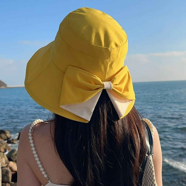 Womens Cotton Wide Brim Sun Hats with Bow Women Cotton  display picture 2