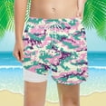 thumbnail image 2 of JAJAHO Boys Swim Trunks With Liner Boy Bathing Suit Quick Dry Beach Swimsuit Tropical Printed Drawstring Swim Shorts For Kids 5-16 Years Cozy Swimwear, 2 of 4