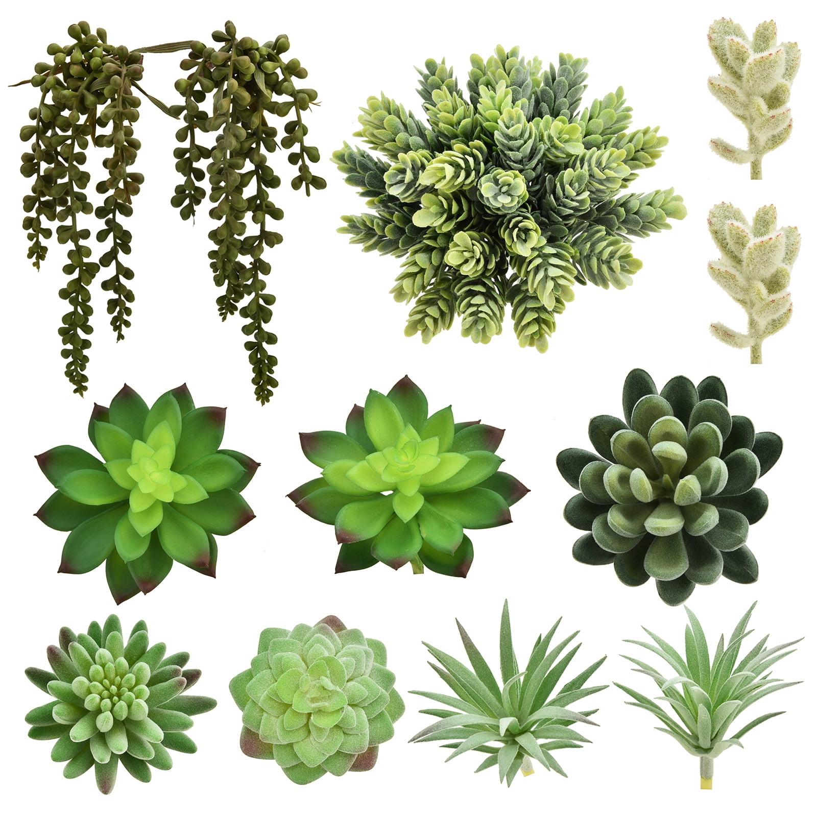 Thatswut - 12 Pack Bulk Large Assorted Realistic Artificial Faux Succulents Aloe Plants Realistic Fake Succulent Plants