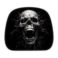 thumbnail image 3 of 2 Pack Halloween Ghost Face Headrest Covers for Cars, Universal Elastic Funny Auto Seat Protector with Luminous Glowing Eyes for SUV Truck, Halloween Decorations, 3 of 5