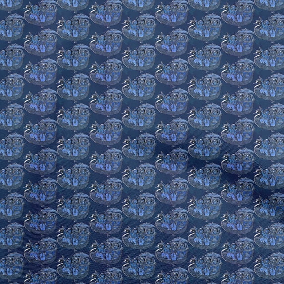 oneOone Viscose Chiffon Blue Fabric Floral Diy Clothing Quilting Fabric Print Fabric By Yard 42 Inch Wide