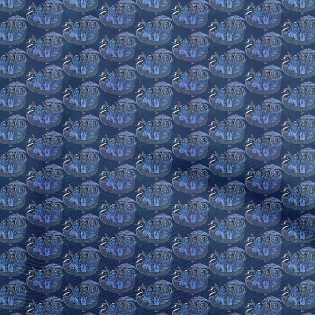 oneOone Silk Tabby Blue Fabric Floral Sewing Craft Projects Fabric Prints By Yard 42 Inch Wide
