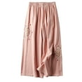 thumbnail image 3 of CKpwisy Plus Size Cropped Pants for Women Loose Casual Embroidered Pull On Capri Pants with Pockets Summer Fashion Beach Pants Trendy Wide Leg Crop Lounge Pants, 3 of 5