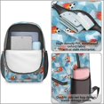 thumbnail image 3 of Football and Triangle Lightblue Pattern 17" Waterproof Oxford School Backpacks for Teens, S-Shape Padded Straps, for School, Travel, Hiking, Camping, 3 of 4