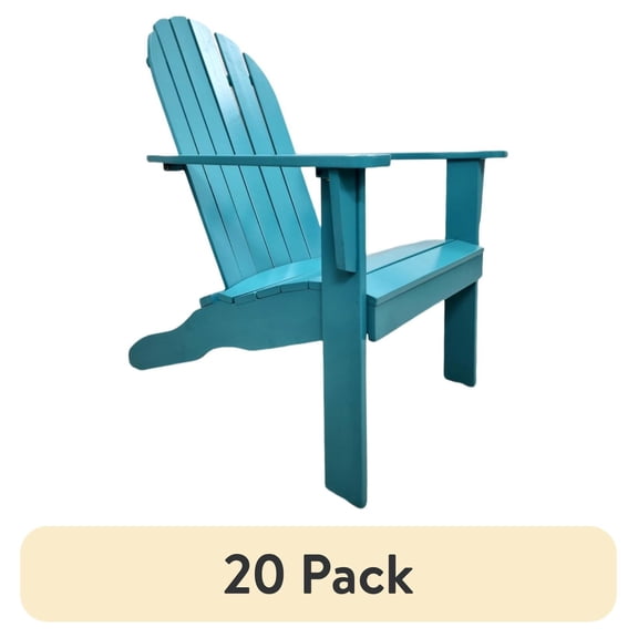 (20 pack) Mainstays Wood Outdoor Adirondack Chair, Turquoise Blue
