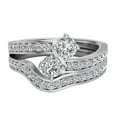 thumbnail image 3 of 0.90 CT Two-Stone Ring Accent Diamond Wedding Set 14K White Gold (F,VS1), 3 of 4