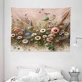thumbnail image 2 of Ambesonne Floral Eucalyptus Tapestry Wall Hanging, Boho Wild Garden, 80"x60", Rose and Olive Green, 2 of 3