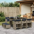 thumbnail image 1 of vidaXL 11 Piece Garden Dining Set with Cushions Grey Poly Rattan, 1 of 5