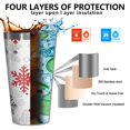 thumbnail image 3 of 16oz Tumblers White Christmas Snowflake Pattern Stainless Steel Vacuum Insulated Double Wall Travel Tumbler Cups Mug with Lid and Straw,Cleaning Brush for Coffee,Tea, 3 of 4