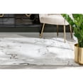 thumbnail image 3 of Well Woven Lezlee Grey Retro Border Marble Pattern Area Rug 5x7 (5'3" x 7'3"), 3 of 7