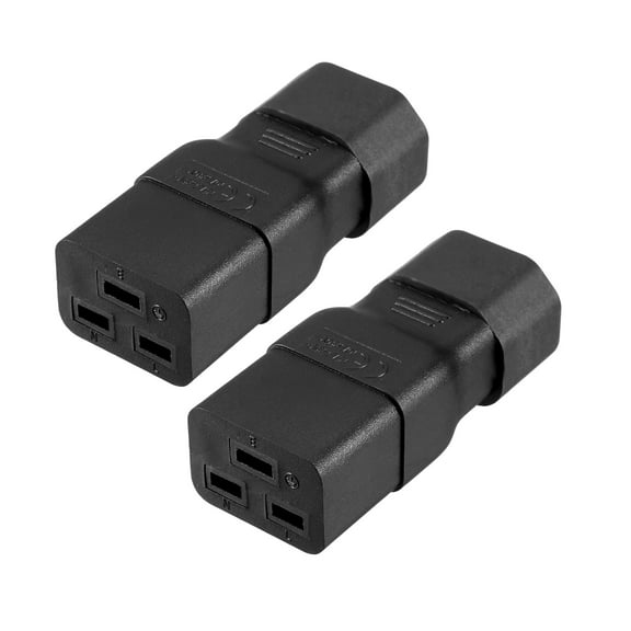 AC125V 15A/AC250V 10A IEC320 Male C14 to Female C19 Power Socket Adapter for Cord Connector 2Pcs