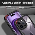 thumbnail image 3 of Casetego for iPhone 14 Pro Case,[Non-Yellowing] Transparent 360° Full Body Rugged Slim Shockproof Bumper with Built-in Screen Protector Phone Case,Black, 3 of 7