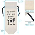 thumbnail image 2 of Drawstring Ribbon Winebag, 5.375 inches x 14 inches, Glasses, 2 of 5