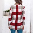 thumbnail image 4 of LYXSSBYX Women Long Sleeve Tops Hot Sale Clearance Fashion Women's Casual Lattice Printed Long Sleeve V-Neck Tunic Blouse Tops, 4 of 8
